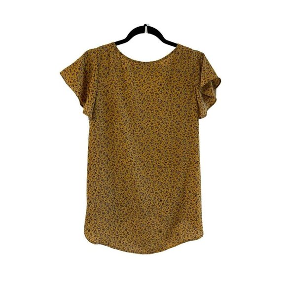 Emmer & Oat Womens S Floral Blouse Shirt Buttons Wrap spring summer boho peasant - Picture 2 of 5